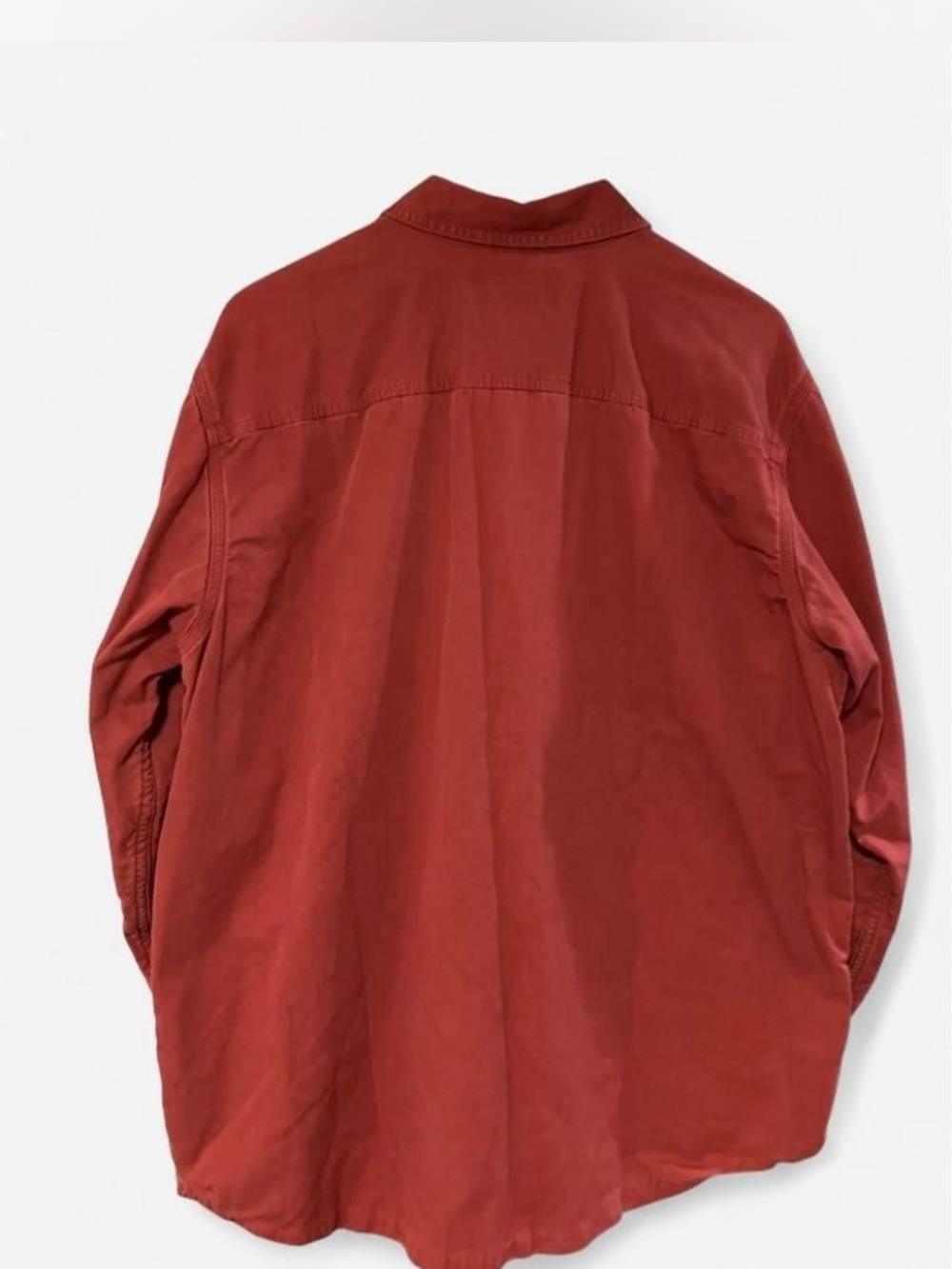 L.L. Bean Men's Rust Red Shirt Jacket Plaid Lining 100% Cotton Size Large - Picture 4 of 8
